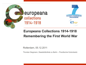 CIP-ICT-PSP-2010 Project Europeana Collections 1914-1918