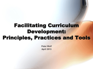 Facilitating Curriculum Development: Principles, Practices and Tools