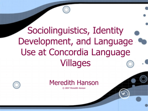 Sociolinguistics, Identity Development, and Code