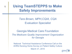 Taking TeamSTEPPS To Make Safety Improvements