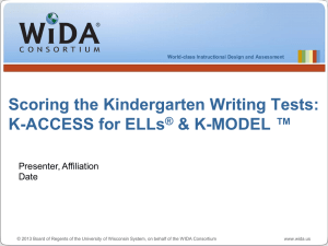 Scoring the Kindergarten Writing Tests