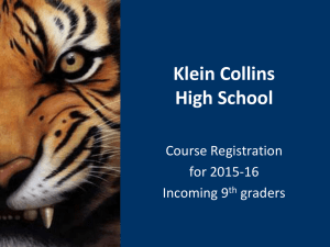 Credits - Klein Collins High School