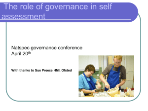 The Role of Governance in Self Assessment – Alison Boulton