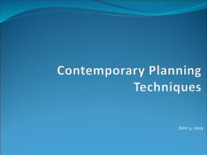 Contemporary Planning Techniques