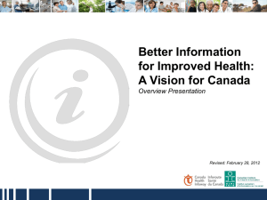 Better Information for Improved Health: A Vision for Canada