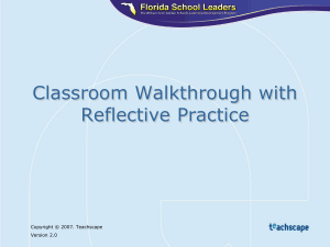 Classroom Walk-Through with Reflective Practice PowerPoint