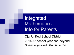 Integrated Math Info for Parents