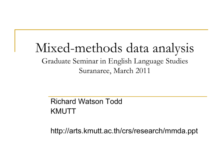 Mixed methods Data Analysis 1