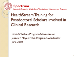 HealthStream Training - Postdoctoral Scholars