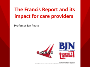 The Francis Report and its impact for care providers - e-GNCS