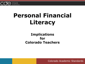 Financial Literacy - Colorado State Plan CTE