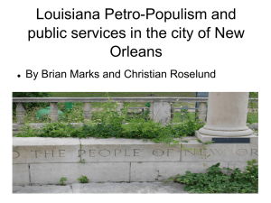 Louisiana Petro-Populism and public services in the city of New
