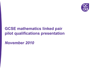 GCSE mathematics linked pair pilot qualifications