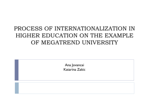 Process of Internationalization on the Example of Megtrend University