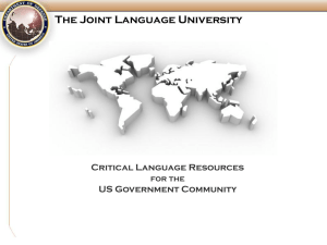 JLU Powerpoint Presentation - The Joint Language University