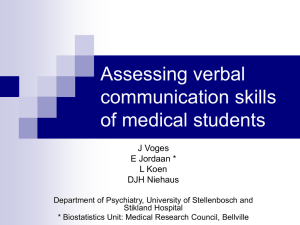 Assessing verbal communication skills of medical students