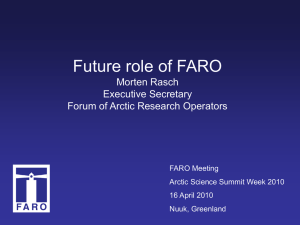 Morten Rasch`s presentation - Forum of Arctic Research Operators