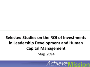 Selected Studies on the ROI of Investments in