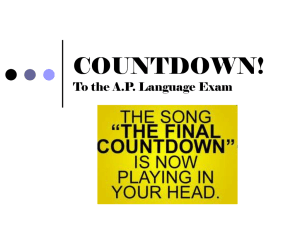 COUNTDOWN! To the A.P. Language Exam
