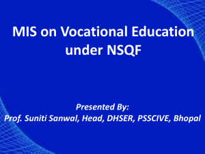 MIS on Vocational Education under NSQF at Institutional