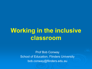 Working in the inclusive classroom
