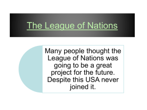 LEAGUE OF NATIONS in the 1920S SOURCES