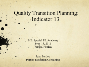 Quality Transition Planning