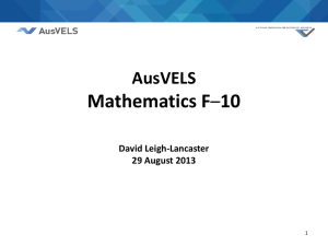 AusVELS Mathematics: F to 10 - Victorian Curriculum and