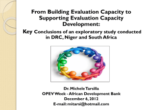 Presentation - From Building Evaluation Capacity to Supporting