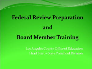 Federal Review Preparation and Board Member Training