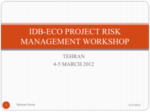 IDB-ECO PROJECT RISK MANAGEMENT WORKSHOP
