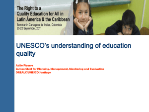 UNESCO`s understanding of education quality