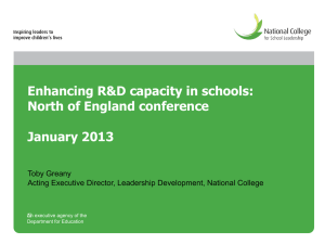 Enhancing R&D capacity in schools: North of England conference
