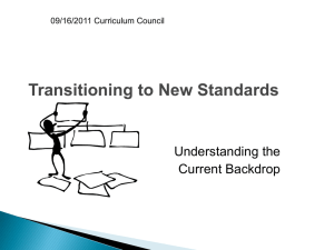 Transitioning to New Standards