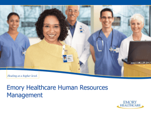 Emory Healthcare Human Resources Organizational Chart