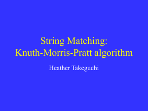 String Matching: Knutt-Morris