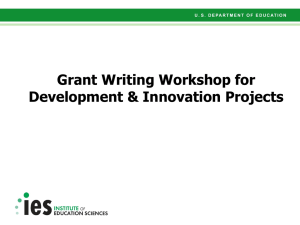 Grant Writing Presentation for Development and Innovation Projects