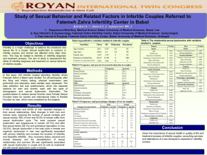 Study of Sexual Behavior and Related Factors in Infertile Couples