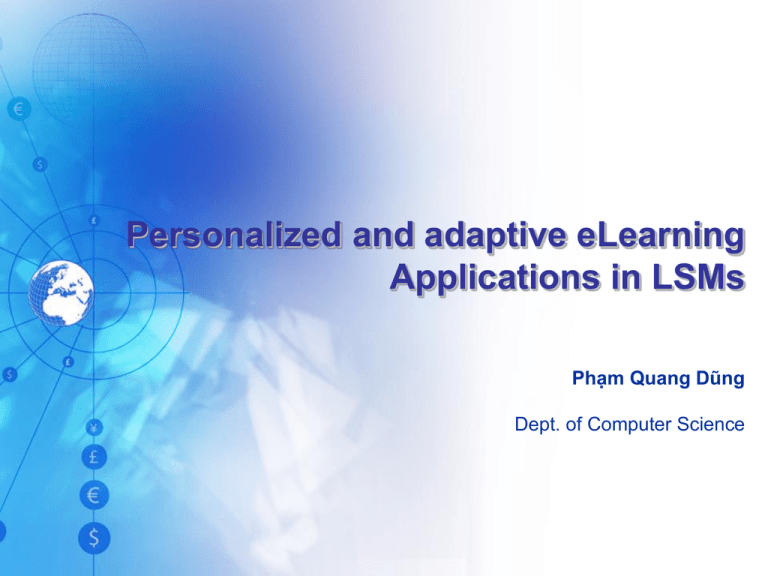 Personalized And Adaptive ELearning – Approaches And