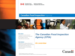 The Canadian Food Inspection Agency (CFIA) – An Overview