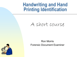 Handwriting and Hand Printing Identification