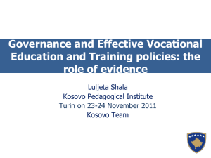 VET and evidence based policy making in Kosovo, EN