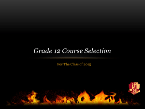 Grade 12 Course selection - Sir John A Macdonald High School