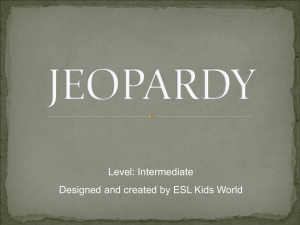 Jeopardy Intermediate Level PowerPoint - Science