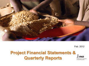 Project Financial statements & quarterly reporting