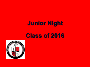 Junior Night PowerPoint - Bloomingdale High School Guidance