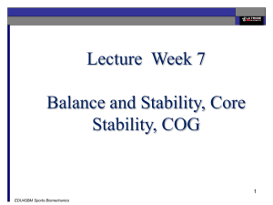 Balance and Stability, Core Stability, COG