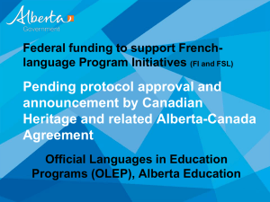 Official Languages in Education Programs Update