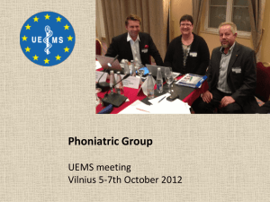 Phoniatric group report - UEMS