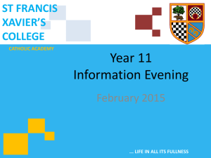 Year 11 Parents Evening 2015 - St Francis Xavier`s College